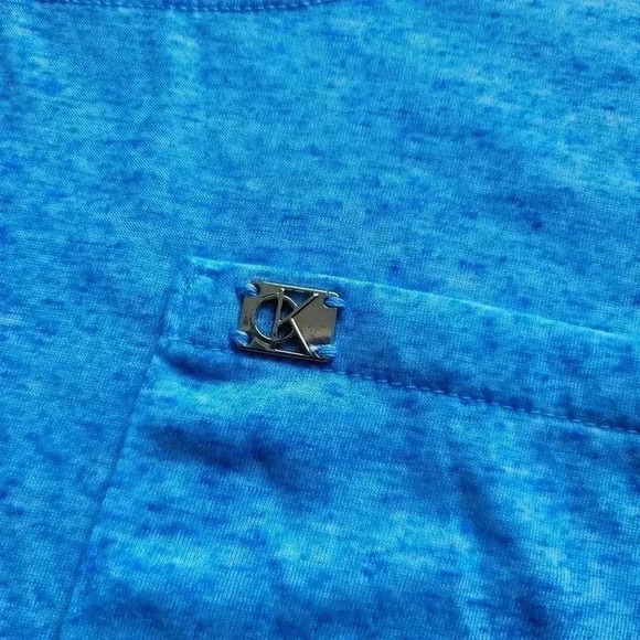 $55 Calvin Klein Performance Shirt Blue White Stretch Short Sleeve Plus Size 3X - Picture 6 of 11